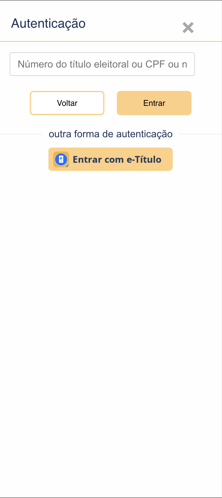 Menu de consultas do Autoatendimento Eleitoral do TSE